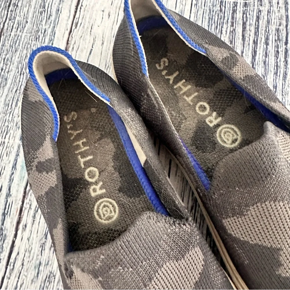 Rothy’s Gray Camo Slip on Sneakers